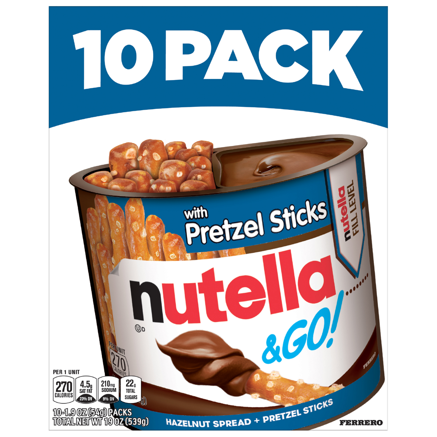 slide 1 of 4, Nutella and Go! Hazelnut Spread with Pretzel Sticks - 19oz/10ct, 10 ct; 19 oz