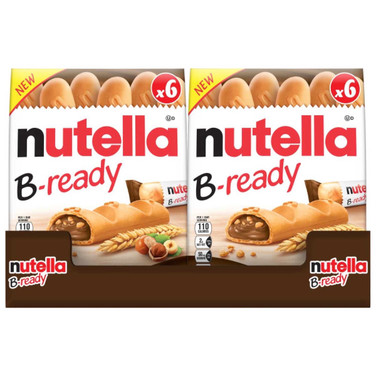 slide 1 of 4, Nutella B-Ready Crispy Wafer 6 - 0.7 oz Packs, 6 ct