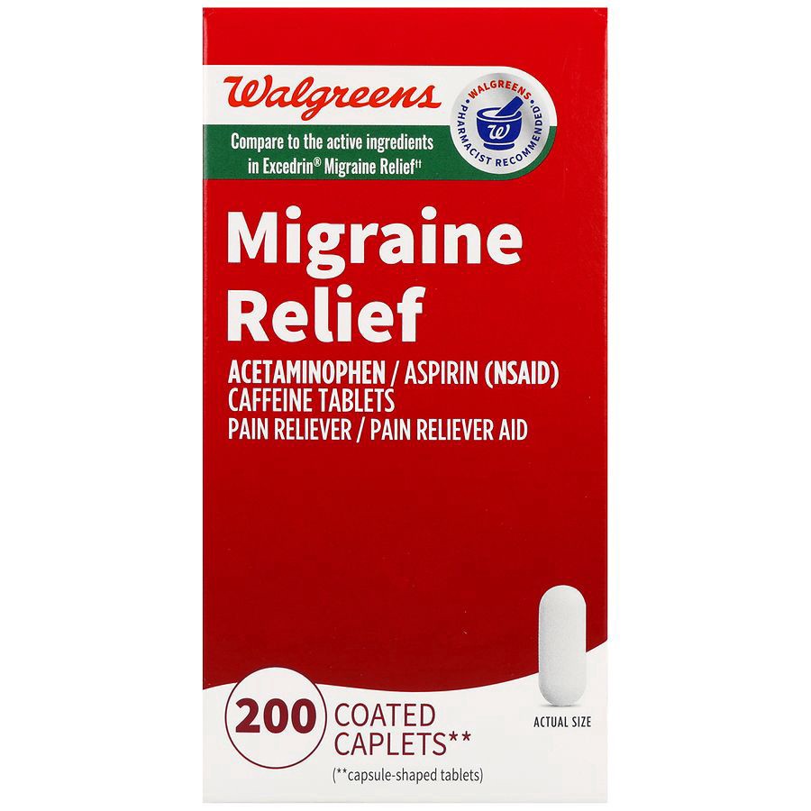 slide 1 of 5, Walgreens Migraine Relief Coated Caplets, 200 ct