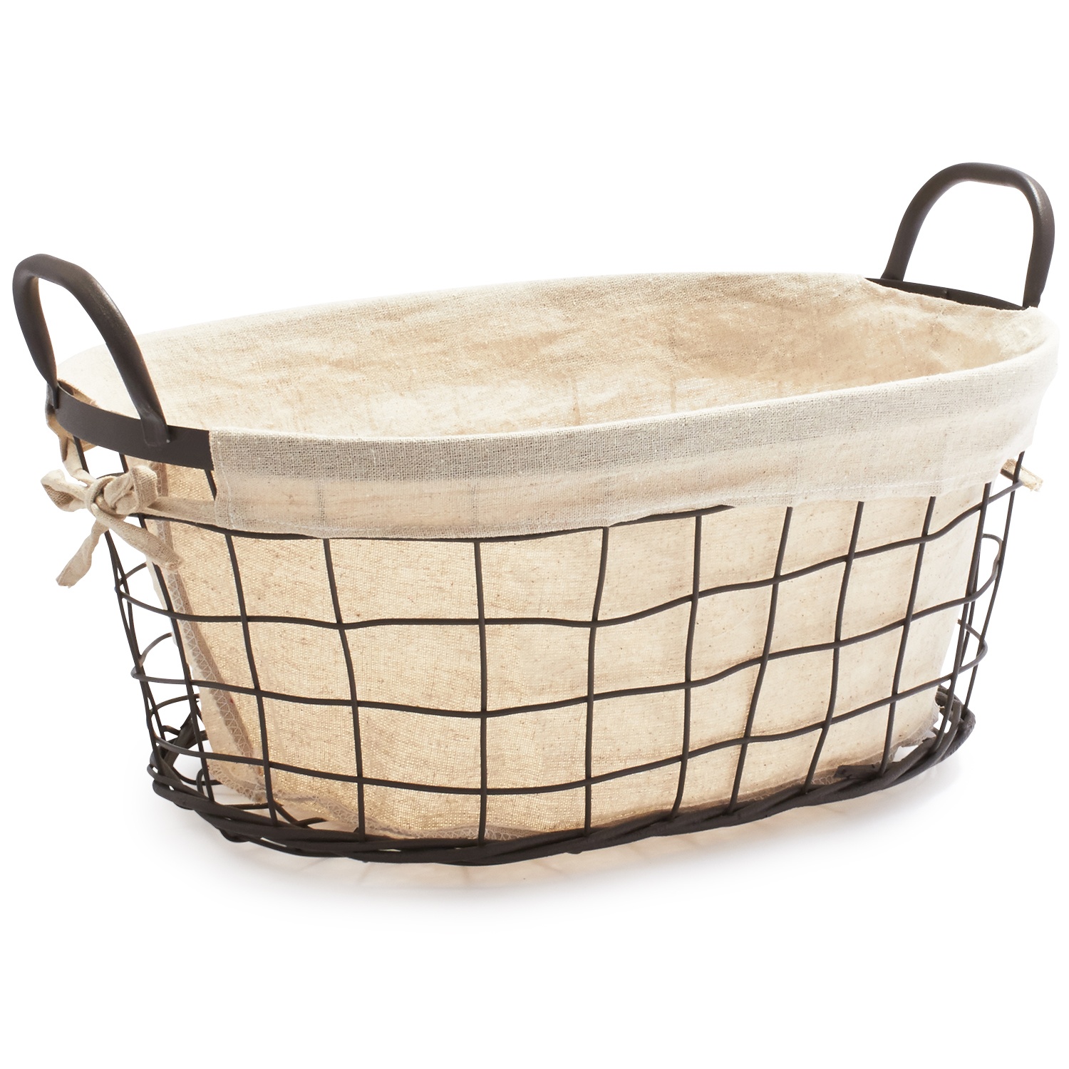 slide 1 of 1, Sur La Table Madeline Basket with Linen Liner and Dual Handles, 1 ct