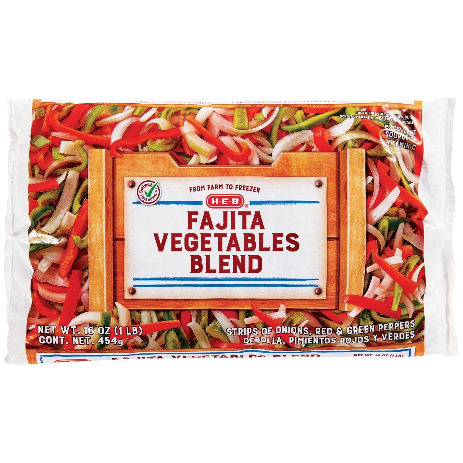 slide 1 of 1, H-E-B Fajita Vegetable Blend, 16 oz