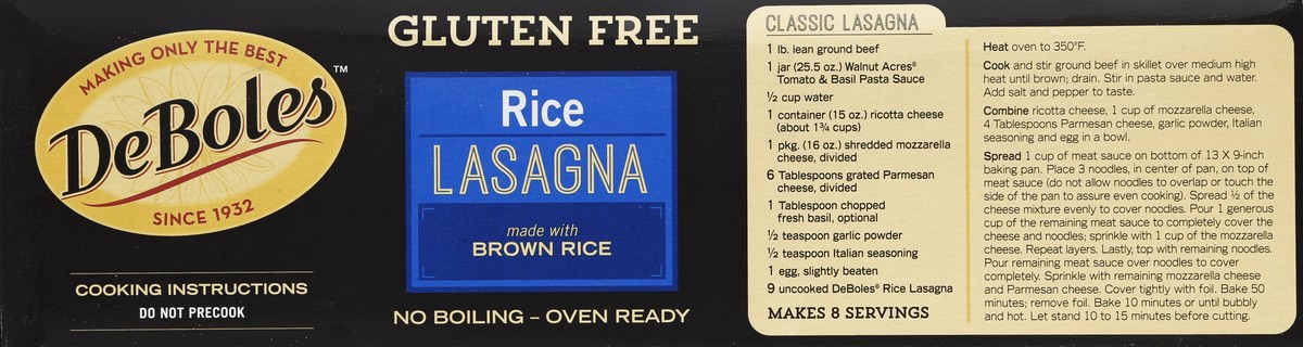 slide 2 of 6, DeBoles Gluten Free Rice Lasagna, 10 oz