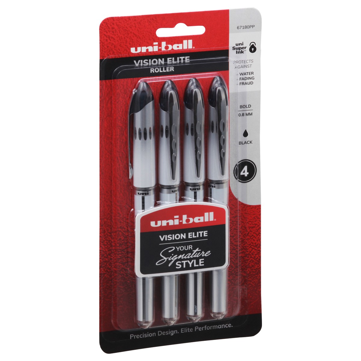 slide 8 of 12, uni-ball Vision Elite Roller Bold Black Pens 4 ea, 4 ct
