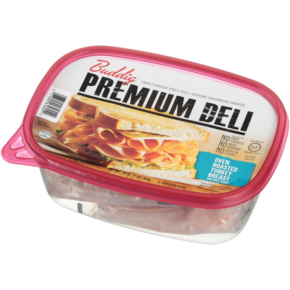 slide 4 of 8, Buddig Premium Deli Oven Roasted Turkey Breast Lunch Meat 2 - 8 oz Packs, 2 ct