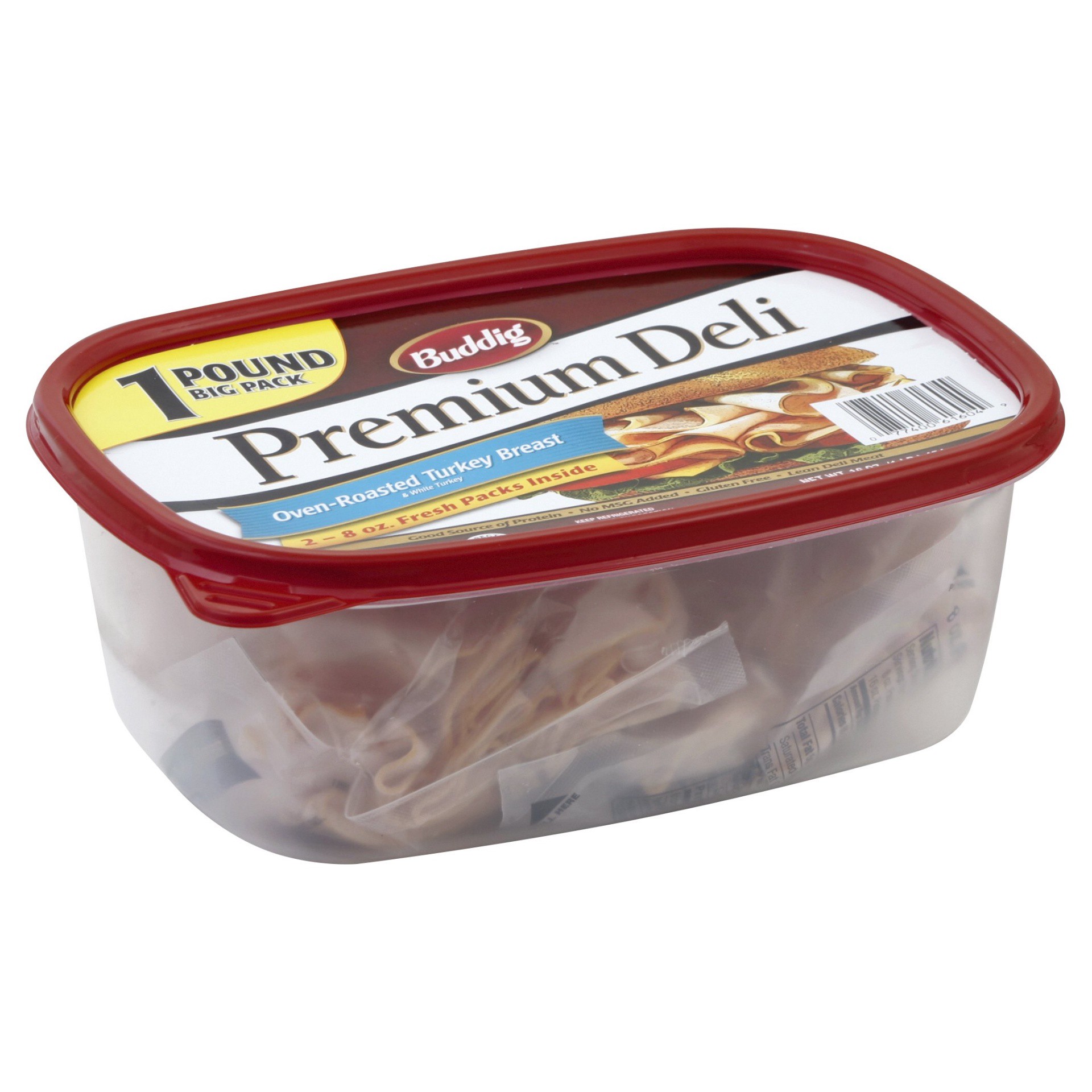 slide 1 of 8, Buddig Premium Deli Oven Roasted Turkey Breast Lunch Meat 2 - 8 oz Packs, 2 ct