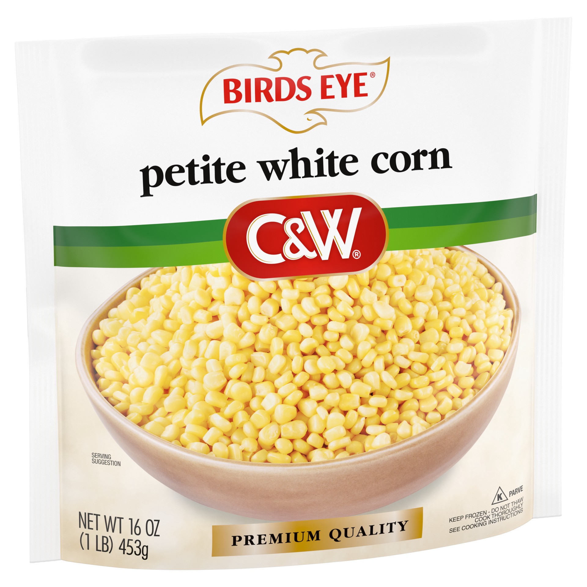 slide 5 of 5, Birds Eye C&W Premium Quality Petite White Corn, Frozen, 16 oz., 