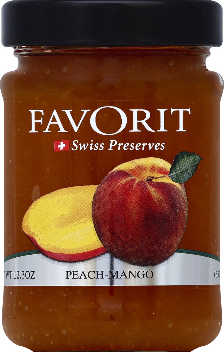 slide 1 of 2, Favorit Peach Mango Preserve Jar, 12.3 oz