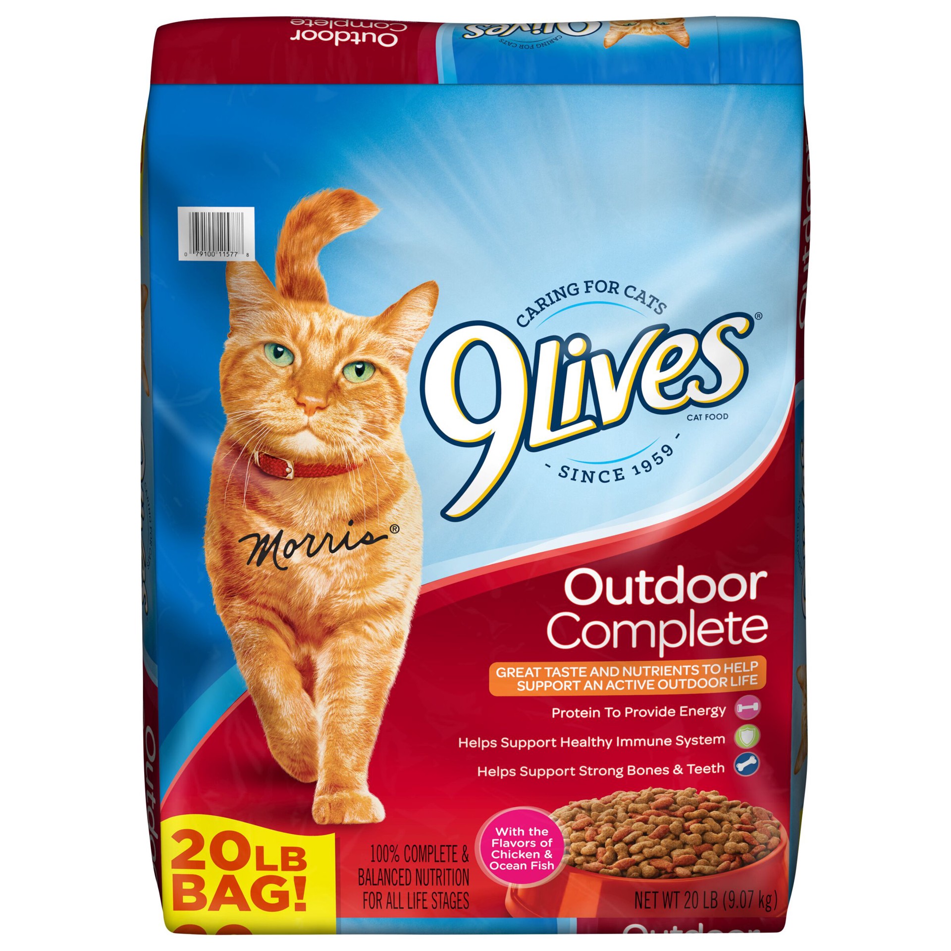 slide 1 of 8, 9Lives Outdoor Complete Dry Cat Food, 20-lb. Bag, 20 lb