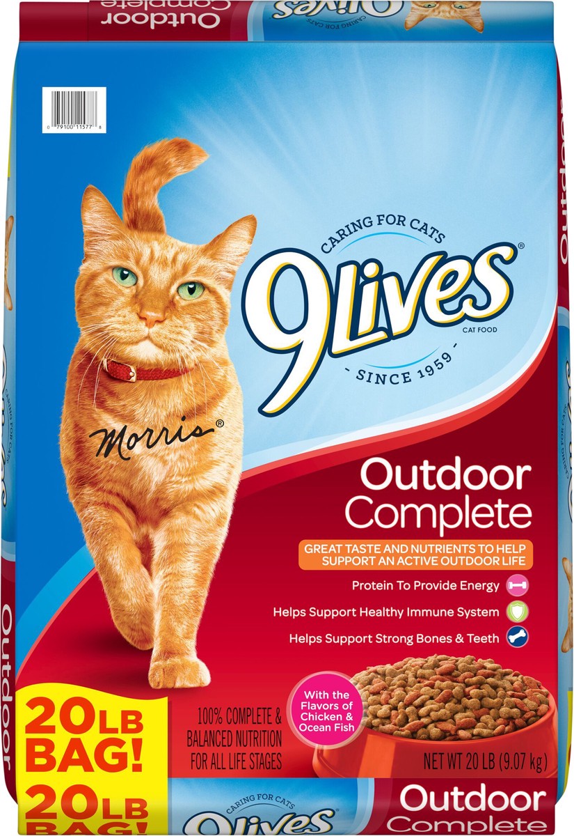 slide 7 of 8, 9Lives Outdoor Complete Dry Cat Food, 20-lb. Bag, 20 lb