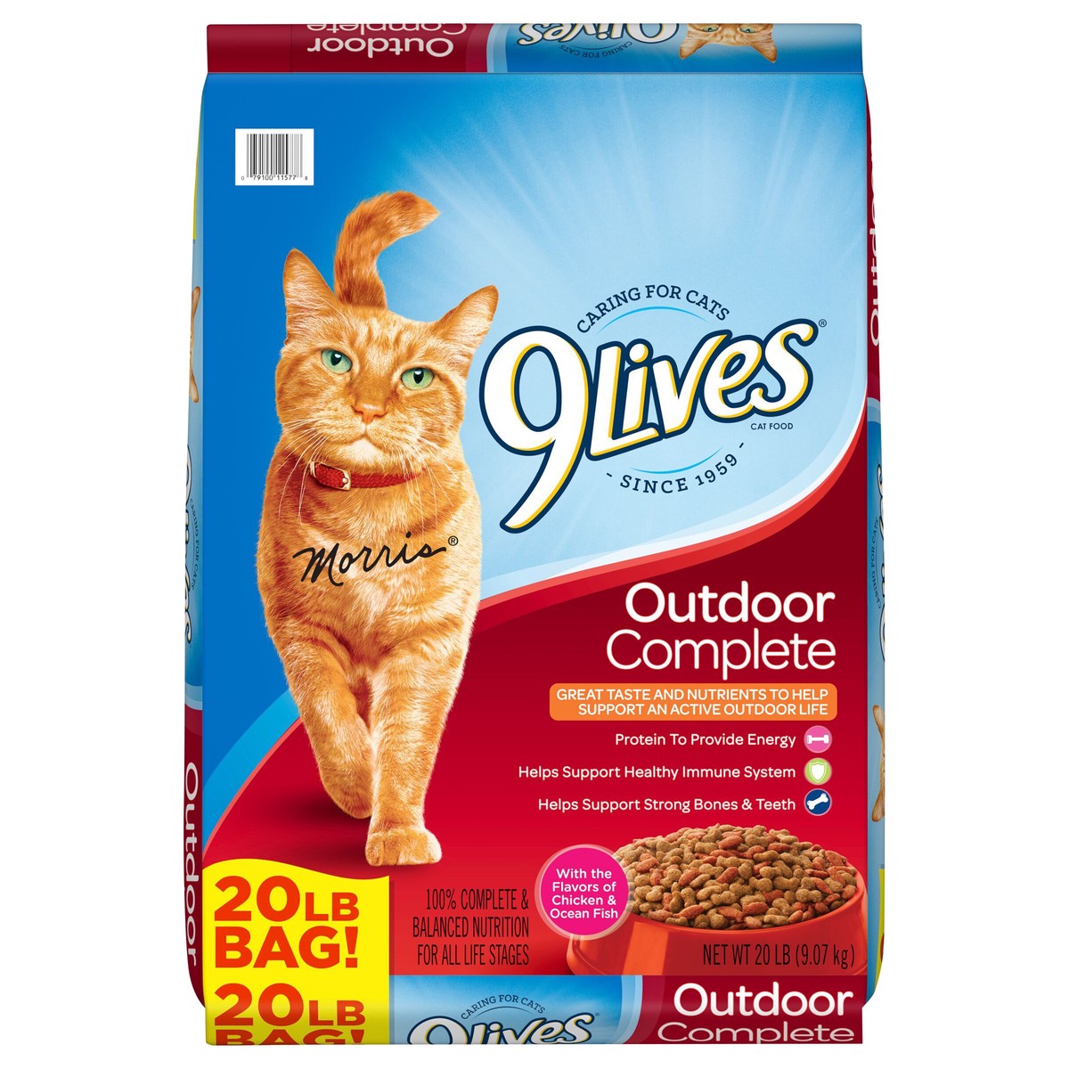 slide 5 of 8, 9Lives Outdoor Complete Dry Cat Food, 20-lb. Bag, 20 lb