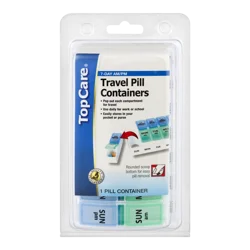 TopCare Pill Containers Travel 7day Ampm
