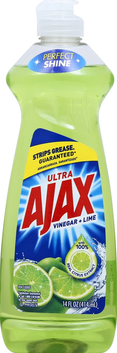 slide 5 of 6, Ajax Vinegar + Lime Dish Soap, 14 oz