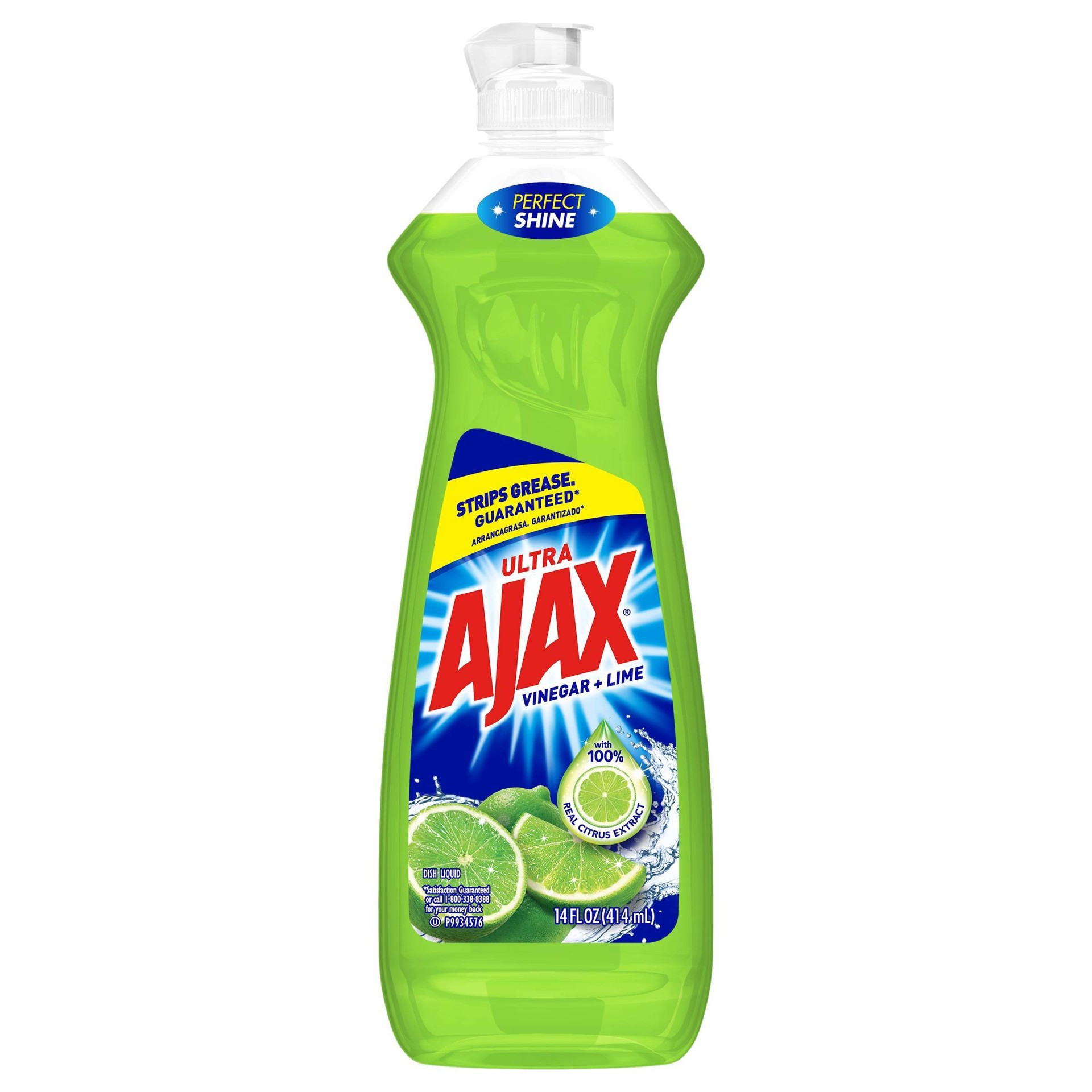 slide 1 of 6, Ajax Vinegar + Lime Dish Soap, 14 oz