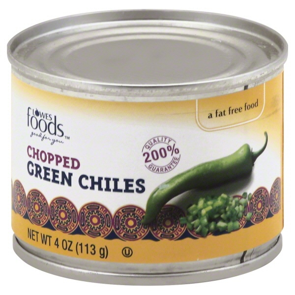 slide 1 of 1, Lowes Foods Green Chiles Chopped, 4 oz