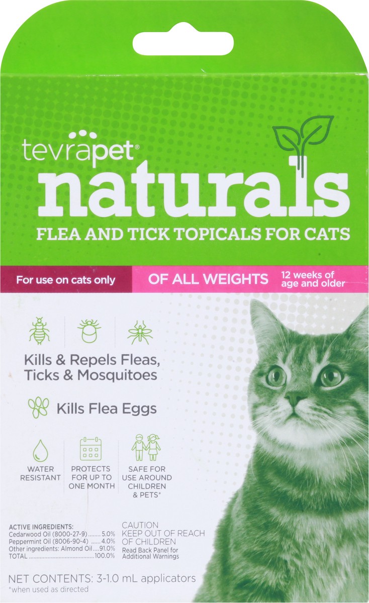 slide 5 of 12, TevraPet Naturals Flea and Tick Topicals for Cats 3 - 1.0 ml Applicators, 3 ct