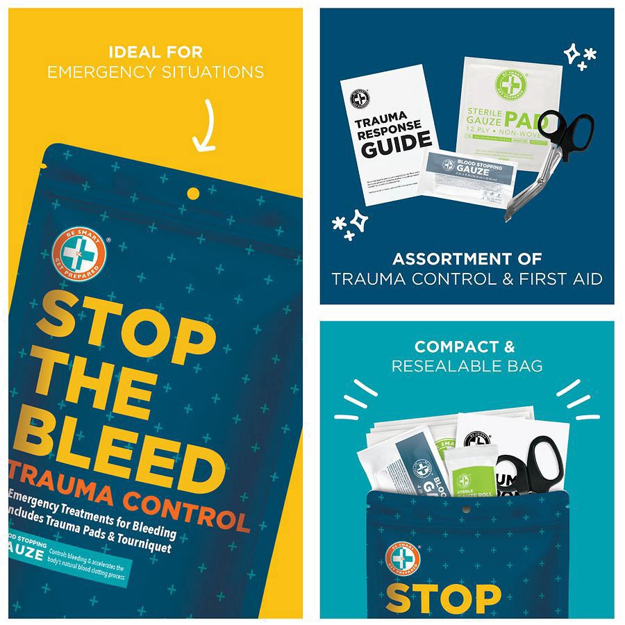 slide 2 of 5, Be Smart Get Prepared Trauma Control Kit, 1 ct