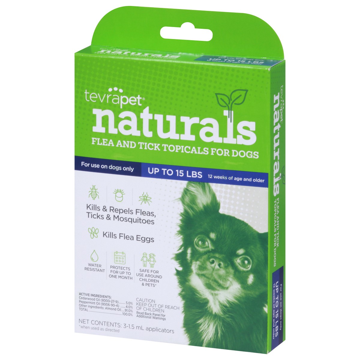 slide 11 of 13, TevraPet Naturals Flea & Tick Topicals for Dogs 3 - 1.5 ml Applicators, 3 ct
