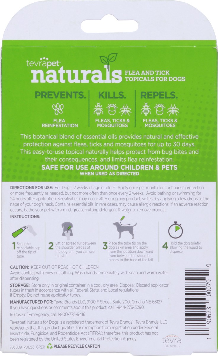 slide 6 of 13, TevraPet Naturals Flea & Tick Topicals for Dogs 3 - 1.5 ml Applicators, 3 ct
