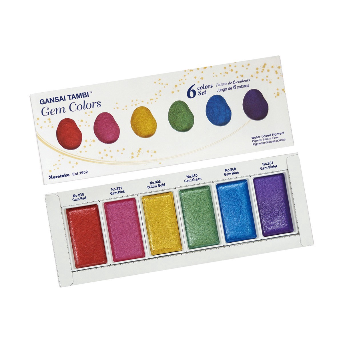 slide 2 of 2, Kuretake Gansai Tambi Gem Metallic Watercolor Set, 7.65 in x 2.75 in x 0.65 in