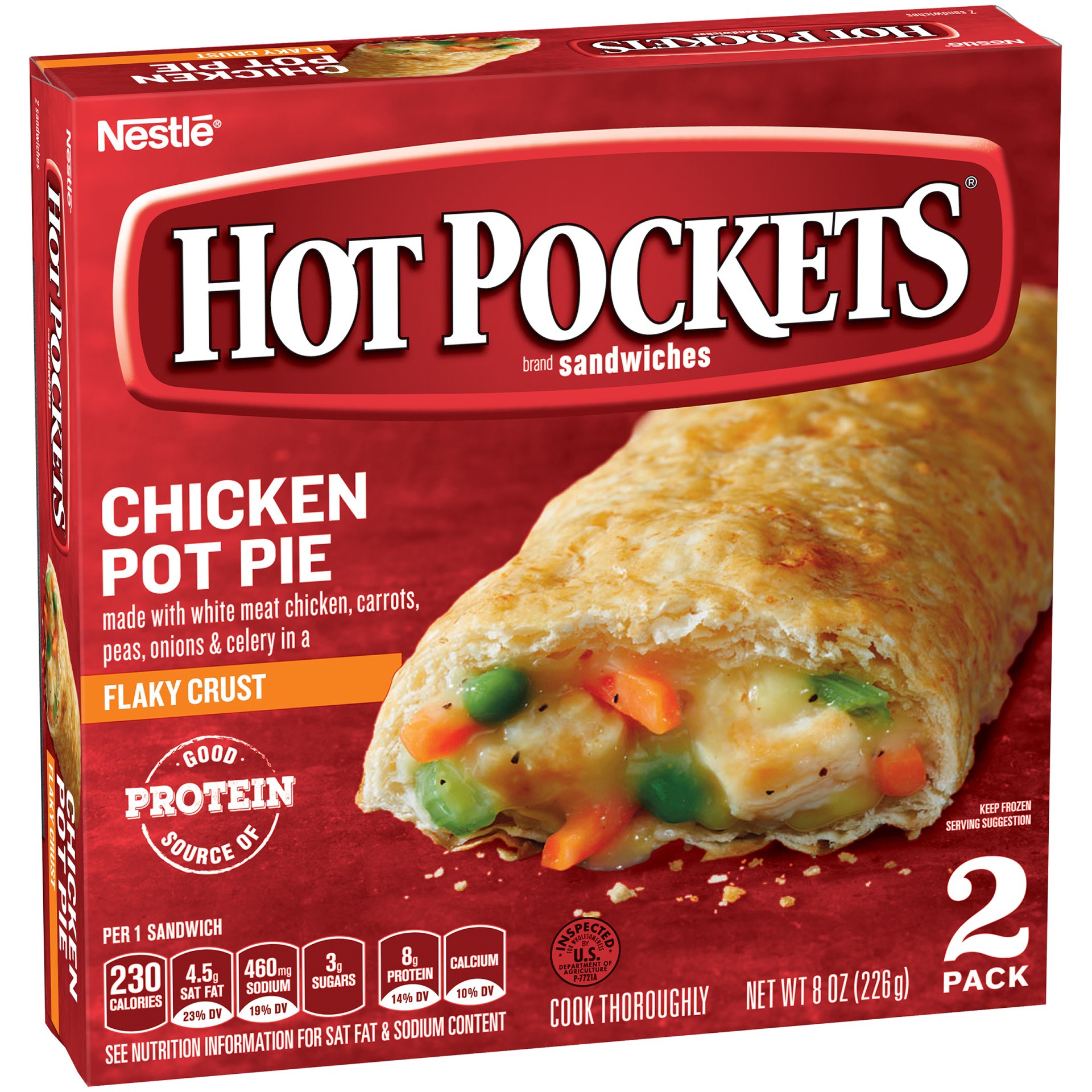 slide 3 of 11, Hot Pockets Chicken Pot Pie Flaky Crust Frozen Snacks, 2 ct; 4 oz