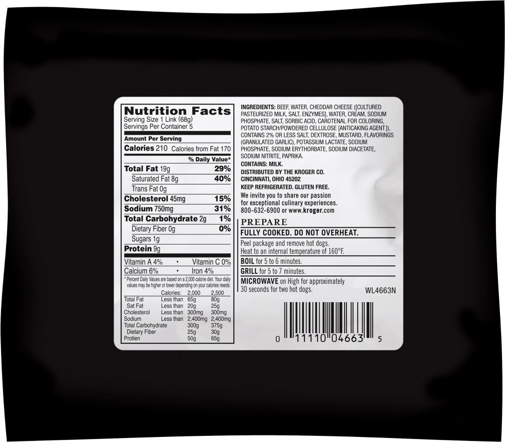 slide 2 of 2, Private Selection All-Beef And Wisconsin Cheddar Hot Dogs, 12 oz