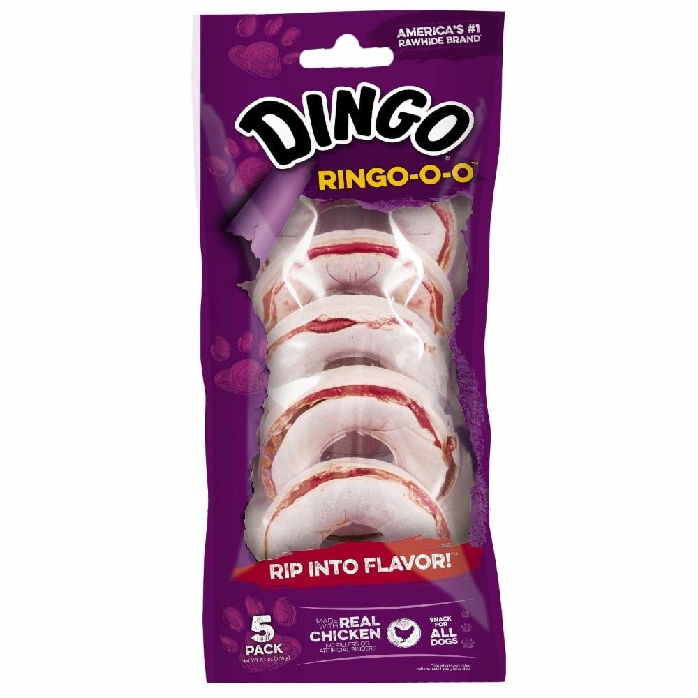 slide 1 of 1, Dingo Ringooo Chicken Flavor Dog Snacks Value Bag, 5 ct