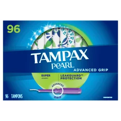 Tampax Pearl Advanced Grip Super Absorbency Tampons