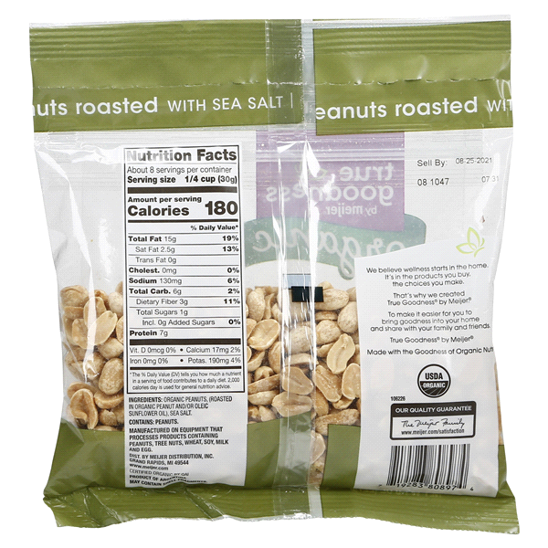 slide 7 of 29, True Goodness Organic Salted Peanuts, 8 oz