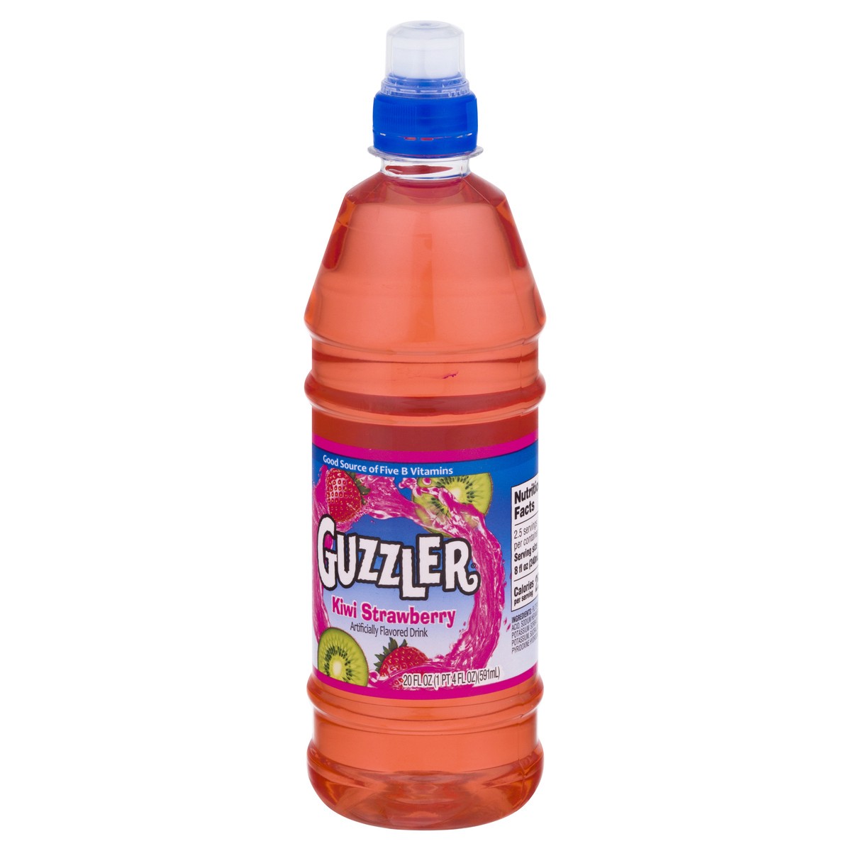 slide 9 of 13, Guzzler Kiwi Strawberry Drink, 20 FL OZ Bottle, 20 oz