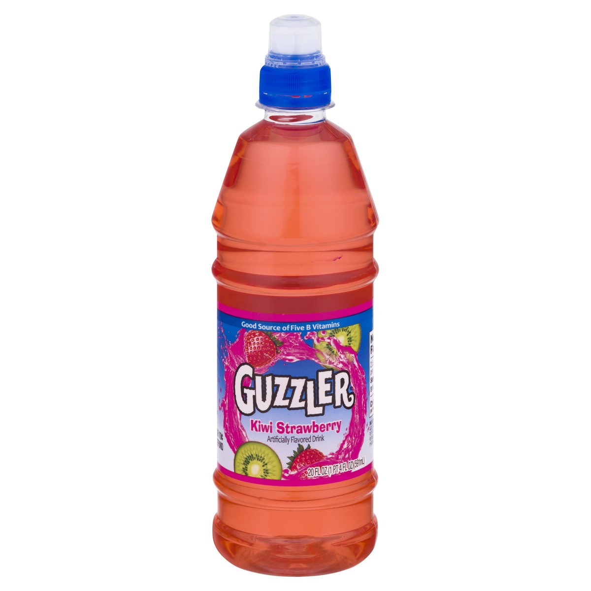 slide 3 of 13, Guzzler Kiwi Strawberry Drink, 20 FL OZ Bottle, 20 oz