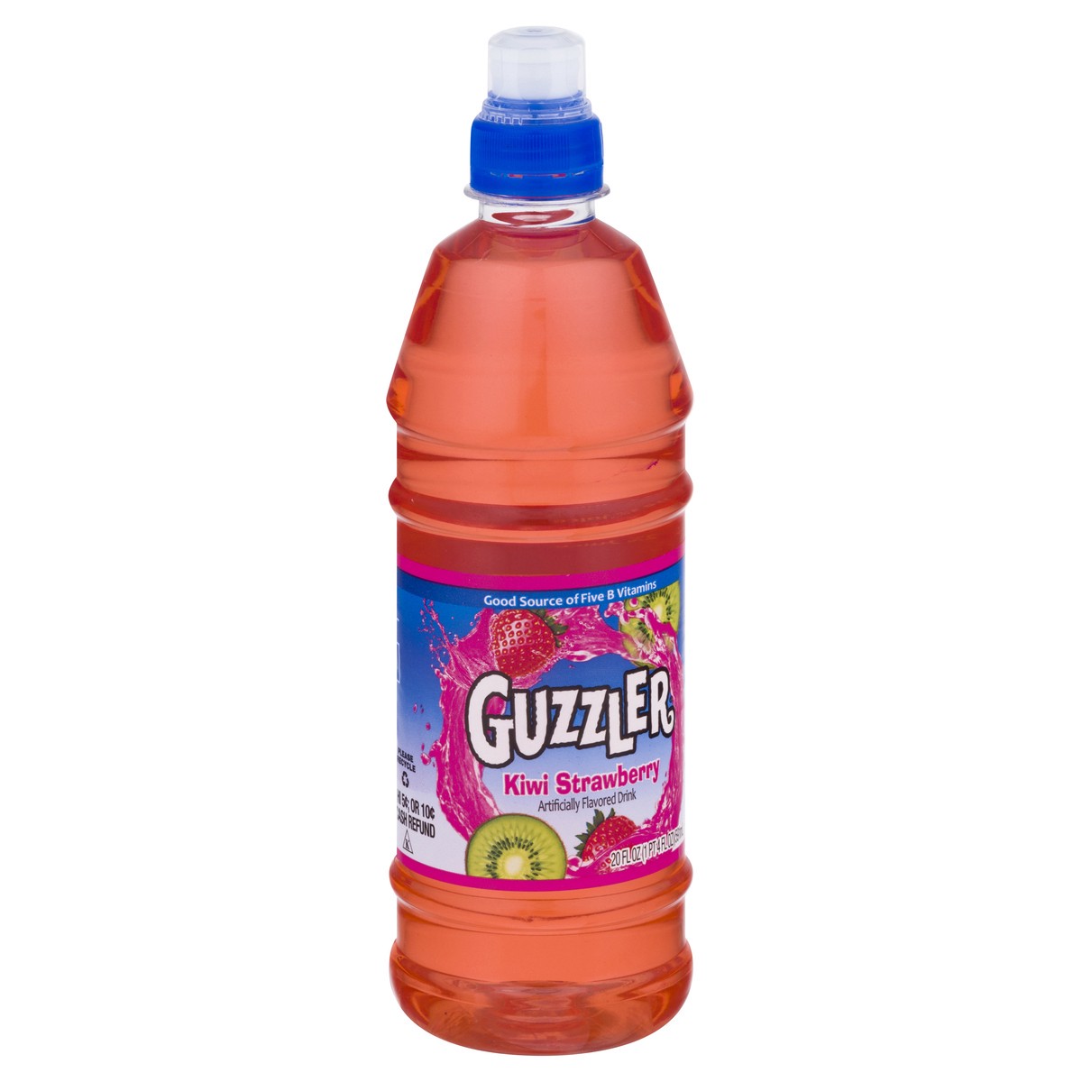 slide 4 of 13, Guzzler Kiwi Strawberry Drink, 20 FL OZ Bottle, 20 oz