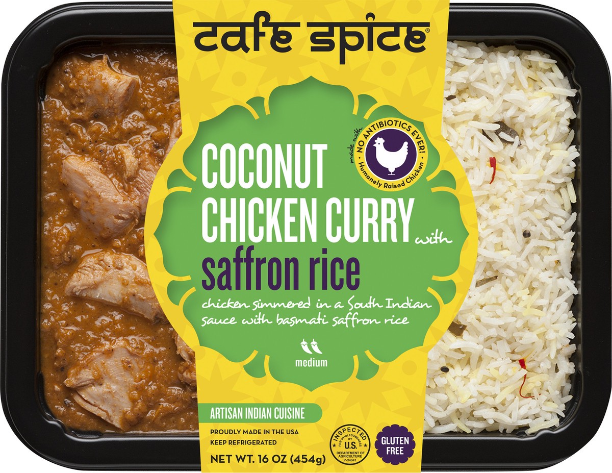 slide 4 of 11, Café Spice Coconut Chicken Curry with Saffron Rice, 16 oz
