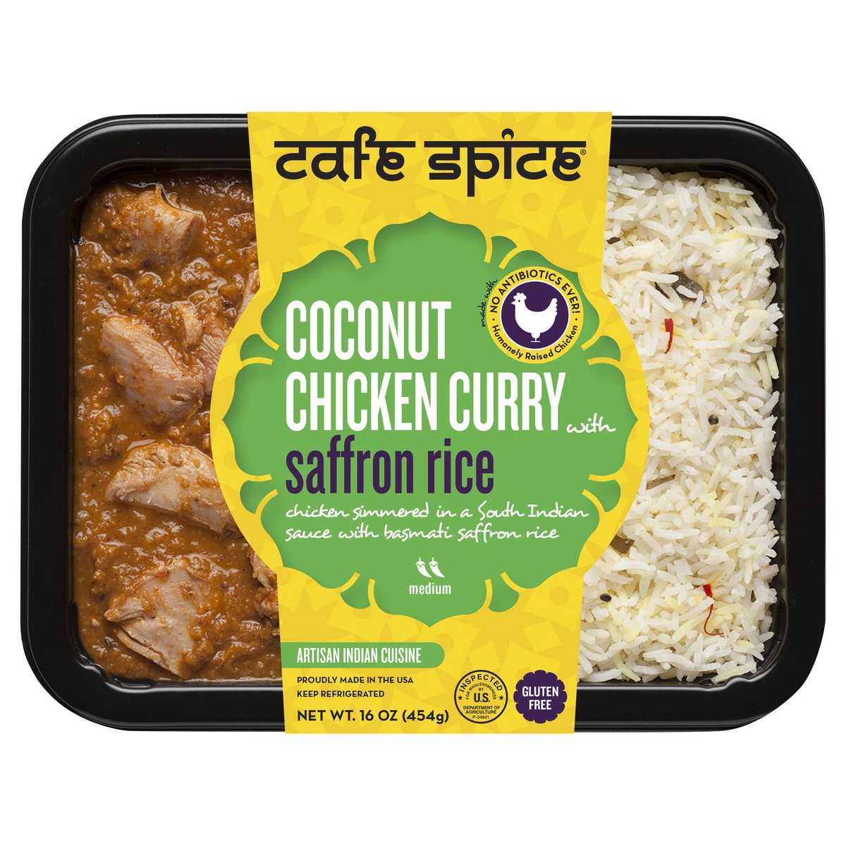 slide 6 of 11, Café Spice Coconut Chicken Curry with Saffron Rice, 16 oz