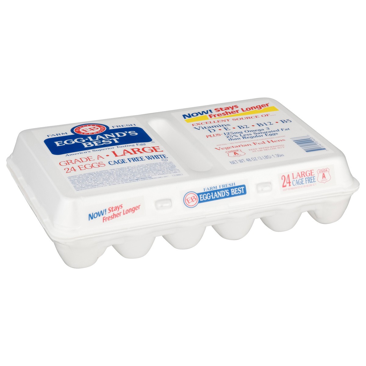 slide 7 of 9, Eggland's Best Cage Free Large White Eggs, 24 Count, 2 doz