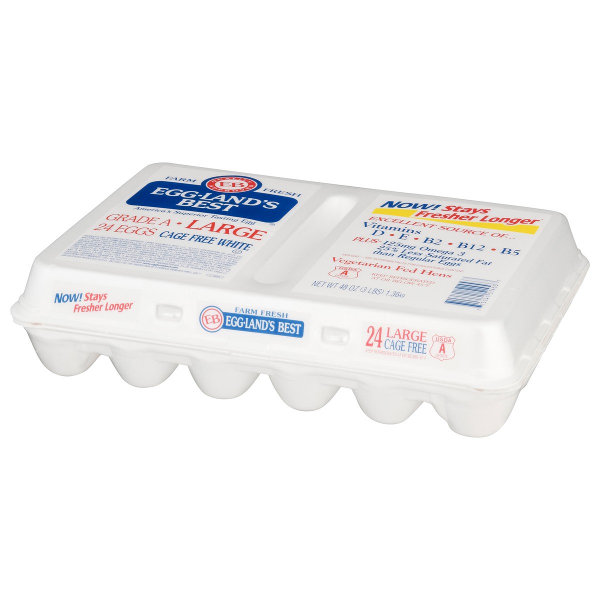 slide 4 of 9, Eggland's Best Cage Free Large White Eggs, 24 Count, 2 doz