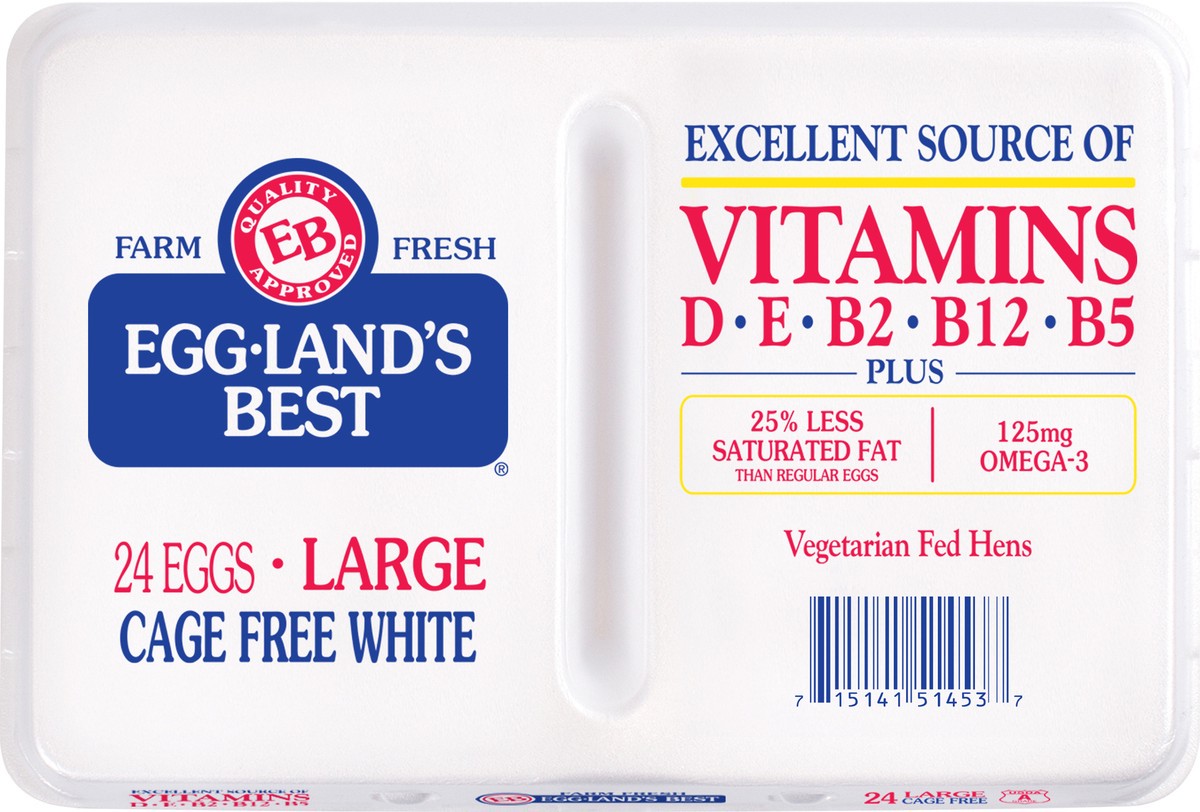 slide 1 of 11, Eggland's Best Cage Free Large White Eggs, 24 Count, 24 ct