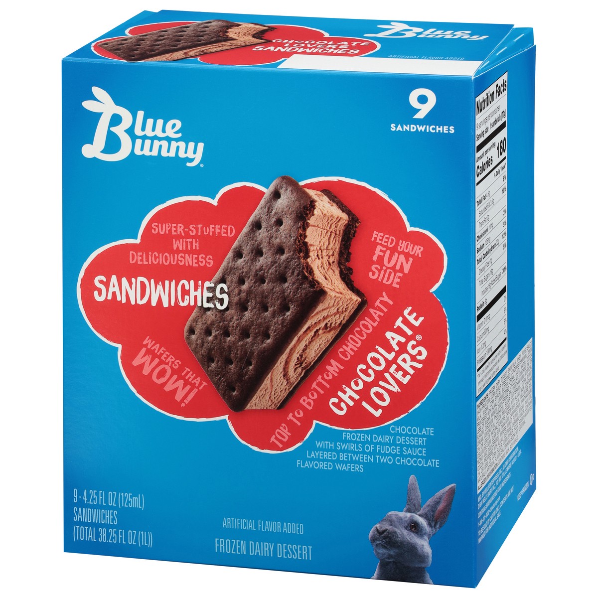 slide 9 of 9, Blue Bunny Chocolate Lovers Sandwich, 38.25 fl oz