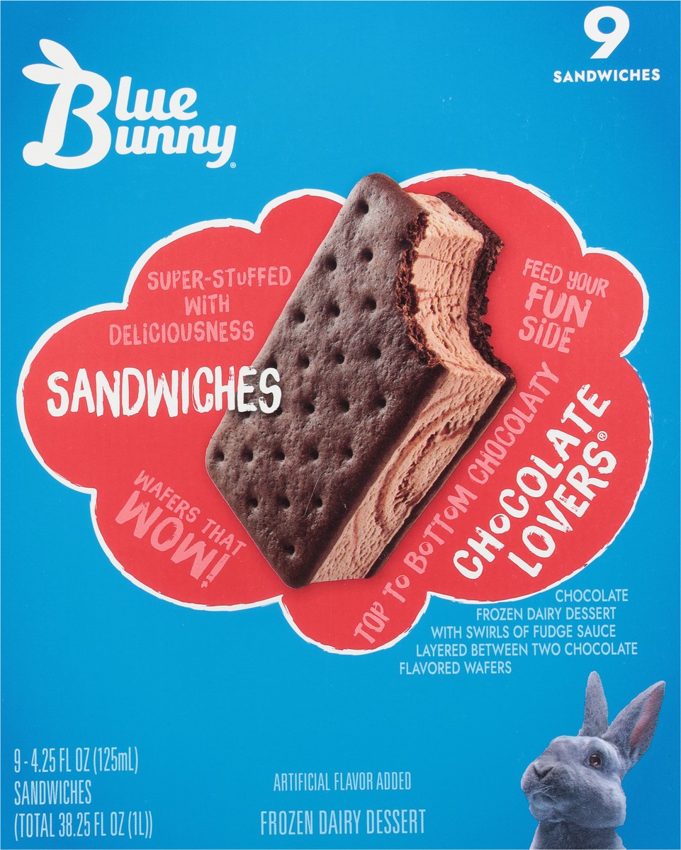 slide 6 of 9, Blue Bunny Chocolate Lovers Sandwich, 38.25 fl oz