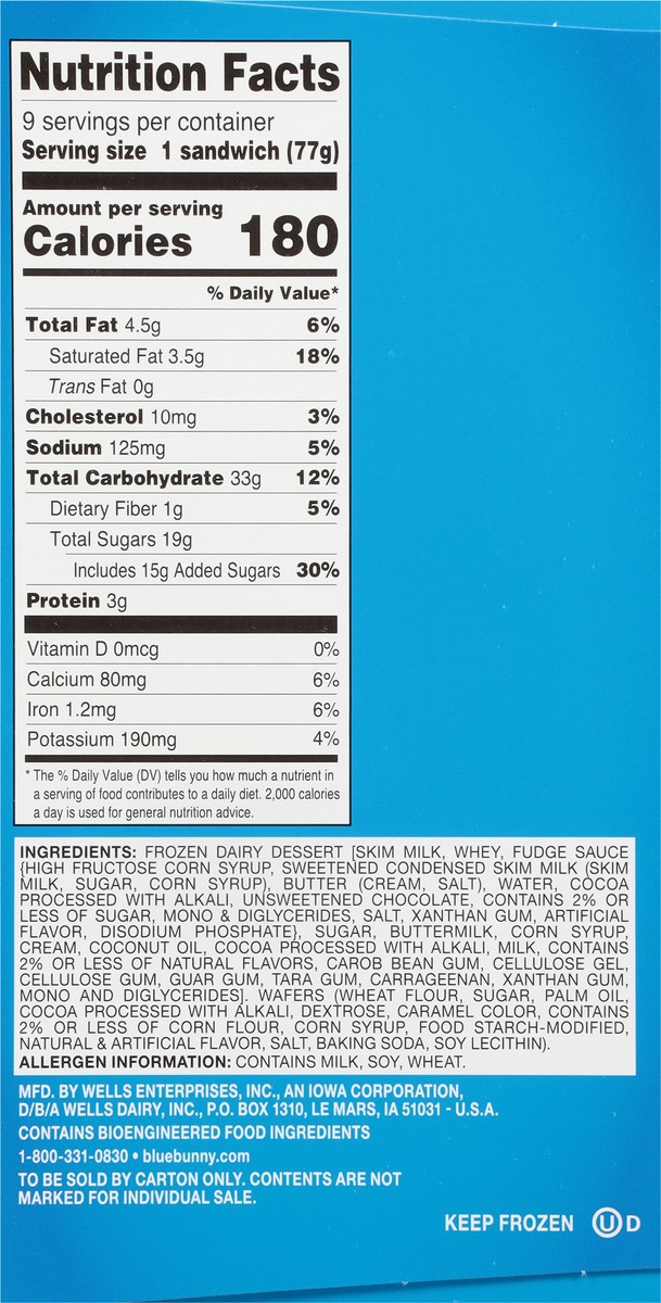 slide 7 of 9, Blue Bunny Chocolate Lovers Sandwich, 38.25 fl oz