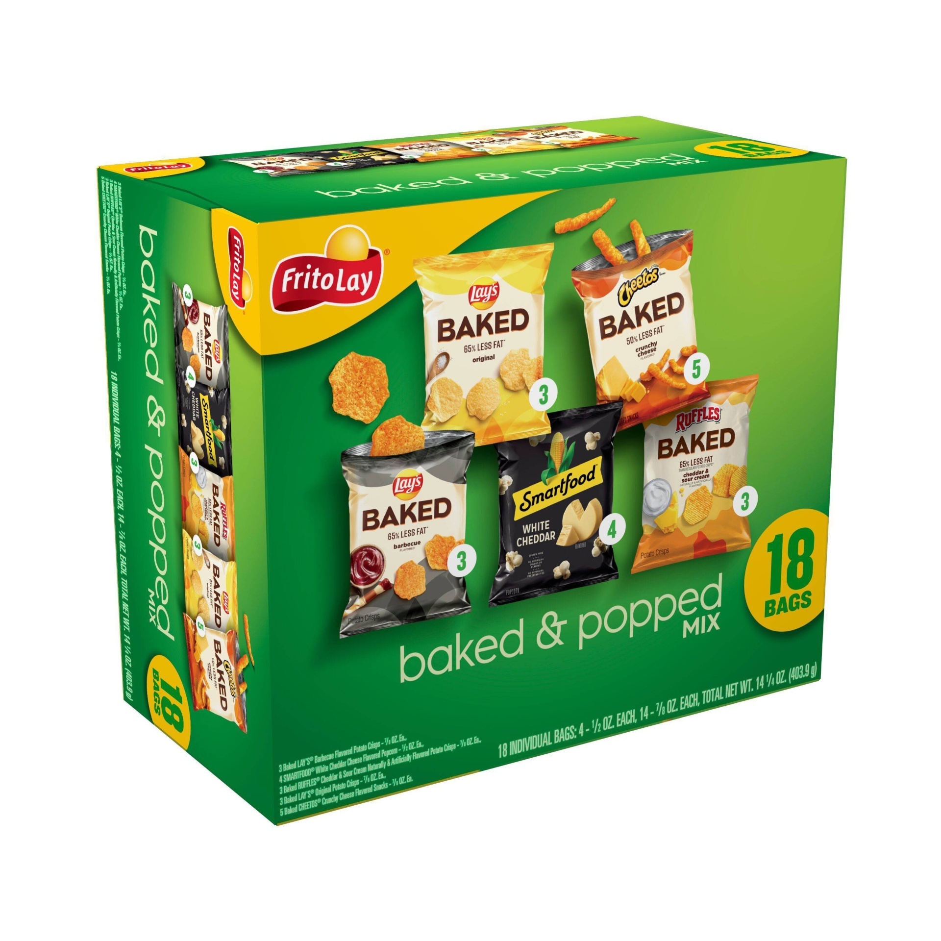 slide 1 of 4, Frito-Lay  Baked Popped Chips Snacks Mix Variety Pack, 18 ct