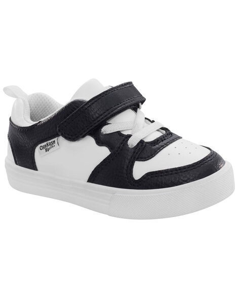 slide 1 of 6, Oshkosh Easy-On Casual Sneakers Black, White 4, 1 ct