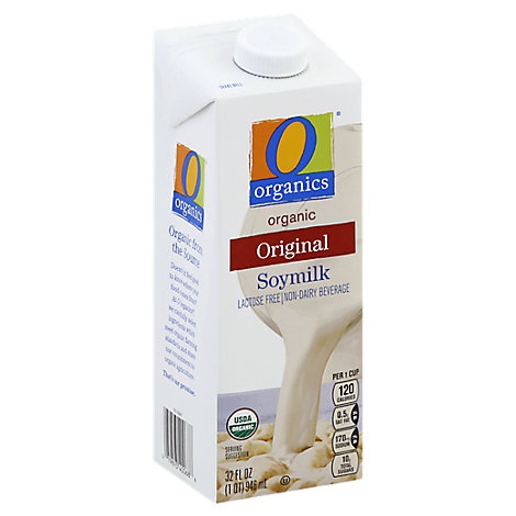 slide 1 of 1, O Organics Organic Non Dairy Beverage Soymilk Plain, 32 fl oz