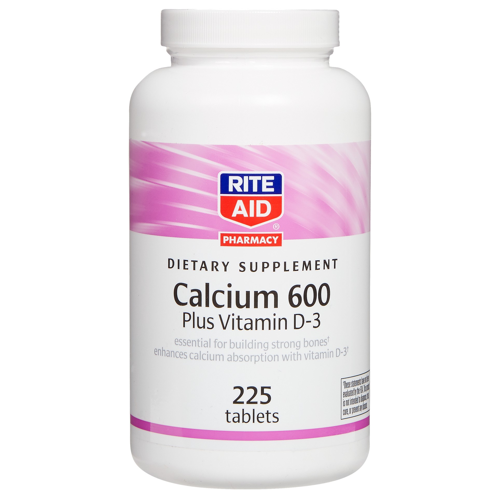 slide 1 of 3, Rite Aid Calcium 600 Plus Vitamin D-3 Tablets, 225 ct