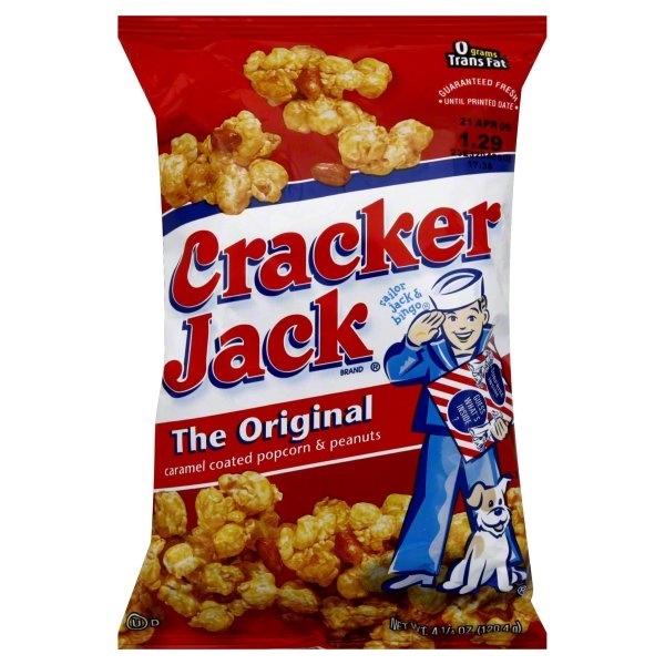 slide 1 of 1, Cracker Jack Popcorn & Peanuts, Caramel Coated, The Original, 4.25 oz