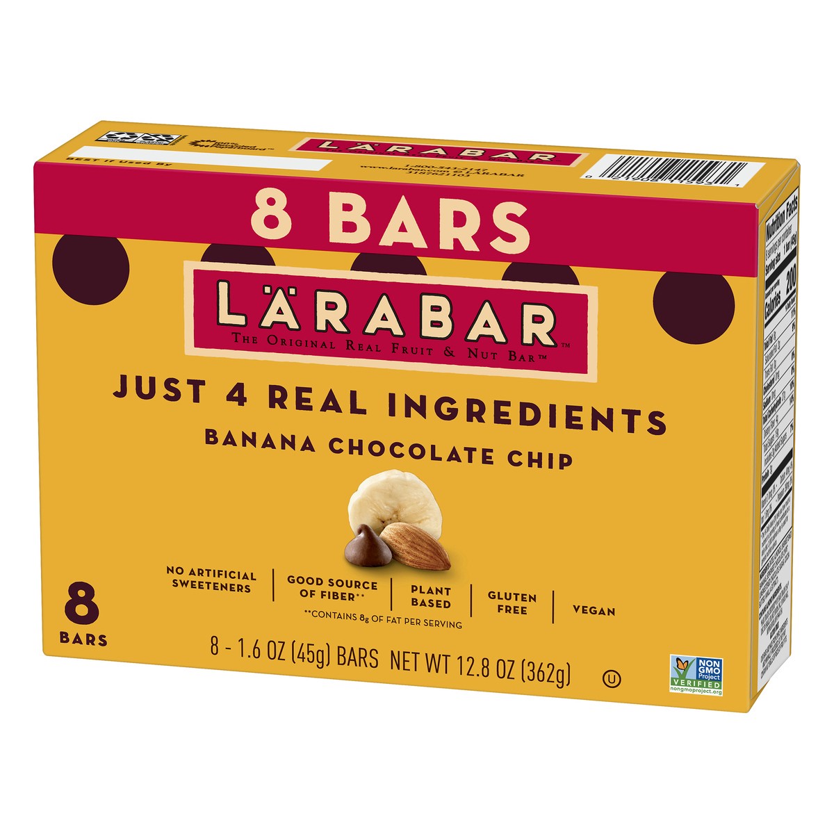 slide 6 of 9, LÄRABAR Banana Chocolate Chip Bars, Vegan, Gluten Free, 8 ct, 12.8 oz, 8 ct; 1.6 oz