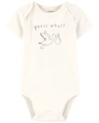 Carter's Baby Stork Announcement Bodysuit Ivory 6M