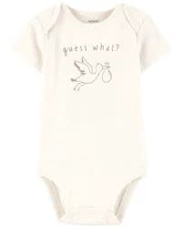 Carter's Baby Stork Announcement Bodysuit Ivory 6M