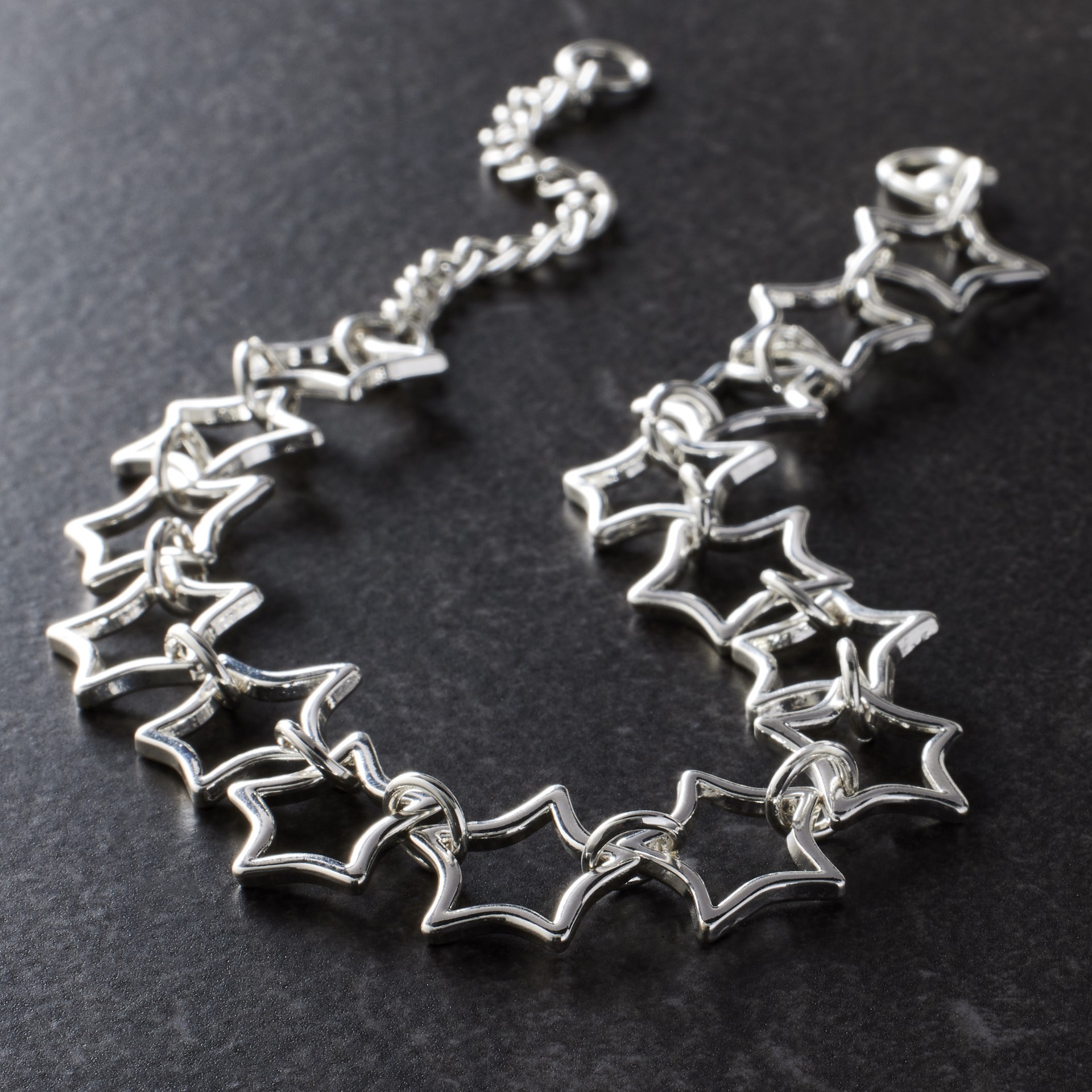 slide 2 of 3, 7.5" Silver Star Charm Bracelet By Bead Landing, 9 in