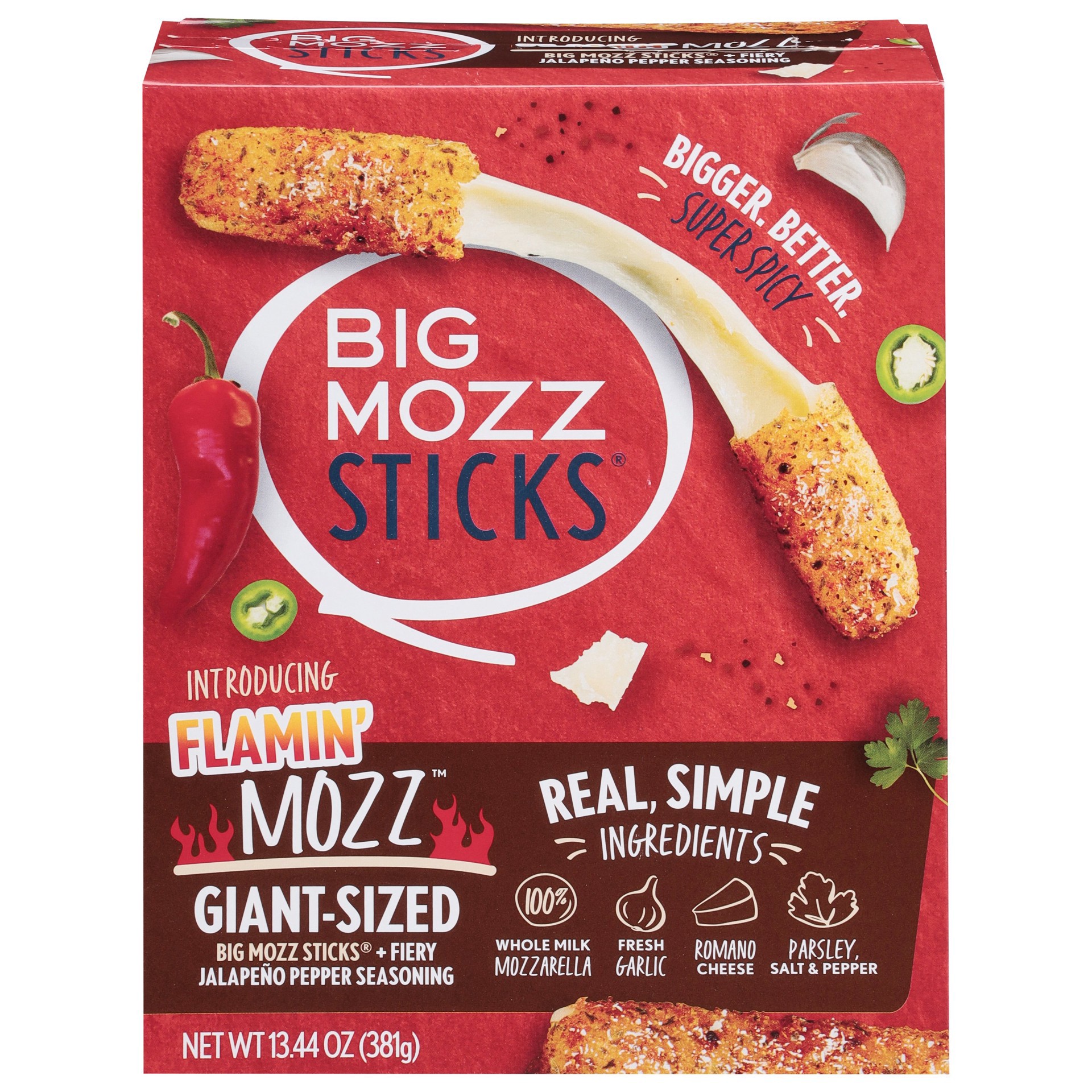 slide 1 of 1, Big Mozz Giant-Sized Sticks - Flamin' Mozz, 13.44 oz