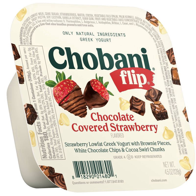 slide 1 of 3, Chobani Flip Greek Yogurt, Chocolate Covered Strawberry, 1 ct